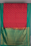 Maroon and Jade Green Semi Silk Saree