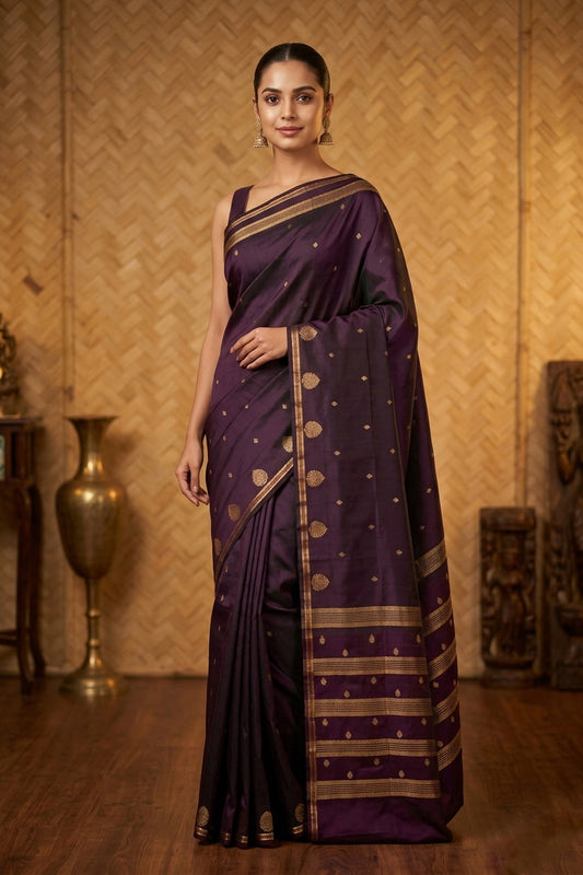 Dual Tone Purple Pure Touch silk saree