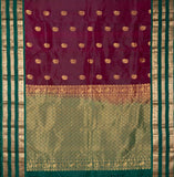 Wine maroon adukku pettu pure touch silk saree