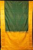 Dark green and mustard semi silk saree