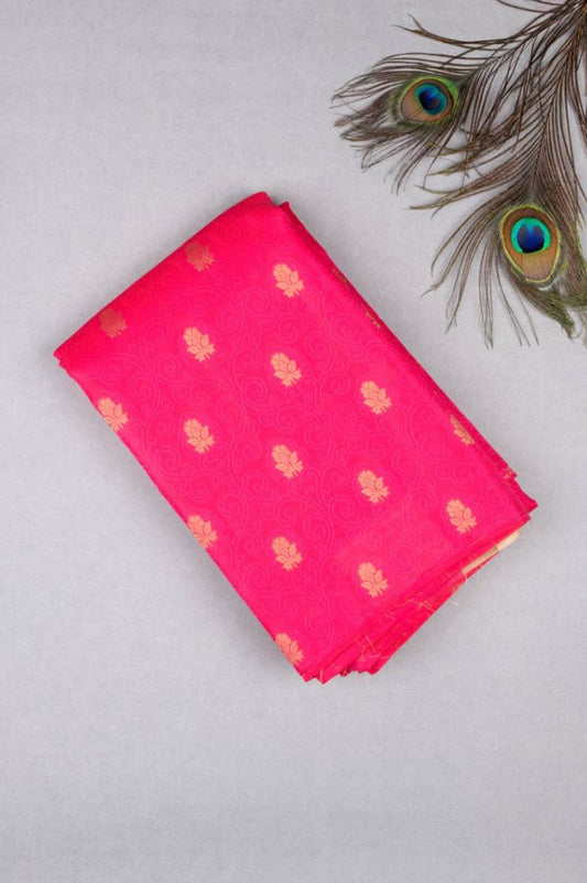 Mittai pink and cream borderless pure touch silk saree