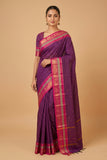 Purple traditional kanchi cotton saree