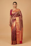 Red and maroon bridal silk saree