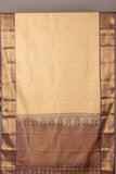 purple and cream soft silk saree