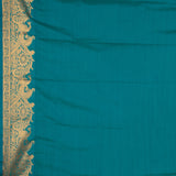 Blue Violet and Teal Semi silk saree