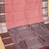 Salmon Pink and Rosewood pink pure touch silk saree