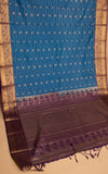 Peacock blue and True purple kanchi soft silk saree