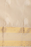 Persimmon orange and Offwhite semi silk saree