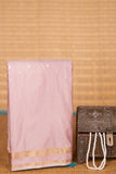 Dusky Rose and Rama Blue soft silk saree