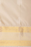 Bottle green and Offwhite Butta semi silk saree