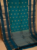 Peacock Green Traditional Big Border Pure Touch silk saree