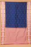 Blue and babypink pure touch silk saree