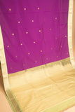 Russian violet and pastel green semi silk saree