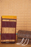Mustard and arakku traditional pure touch silk saree