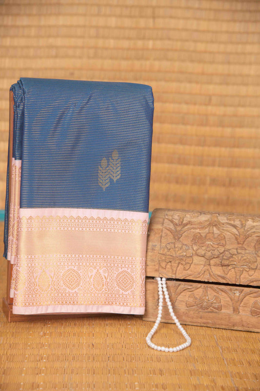 Peacock blue vairaoosi semi silk saree