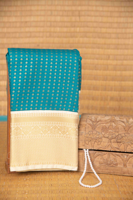 Capri blue aayiram butta semi silk saree