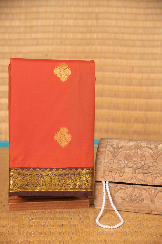 Yam orange semi silk saree
