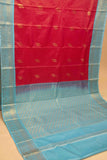 Rani pink and baby blue vairaoosi semi silk saree