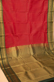 Red and green aayiram butta semi silk saree