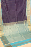 Purplish blue and baby blue aayiram butta semi silk saree