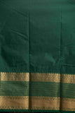 Marigold yellow and green semi silk saree