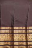 Steel grey and brown pure touch silk saree