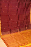 Mahagany maroon and mustard pure touch silk saree