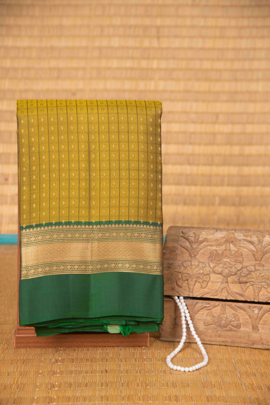 Moong dal and green aayiram butta pure touch silk saree