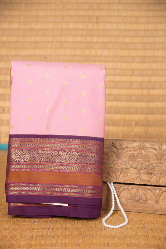Baby pink soft silk saree