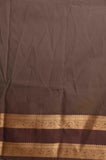 Rust orange and brown retta pettu semi silk saree