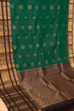 Dual tone green and brown traditional silk saree