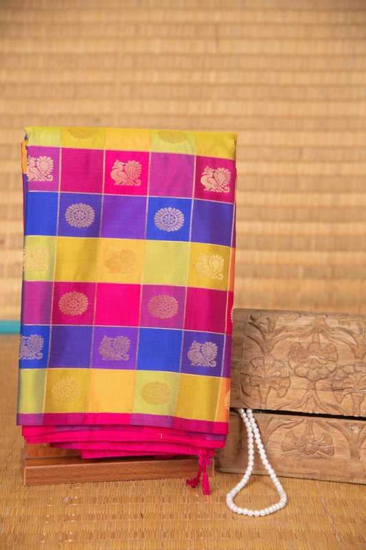 Multicolour soft silk saree