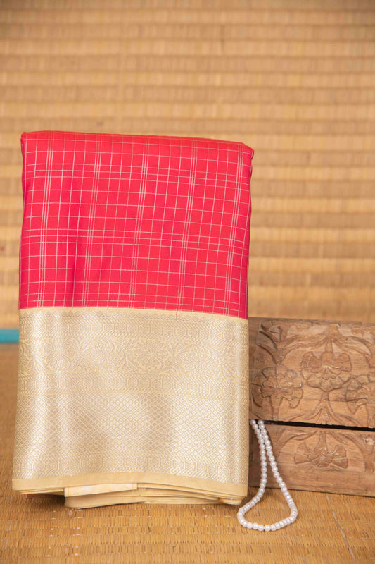 Pink and kattam semi silk saree
