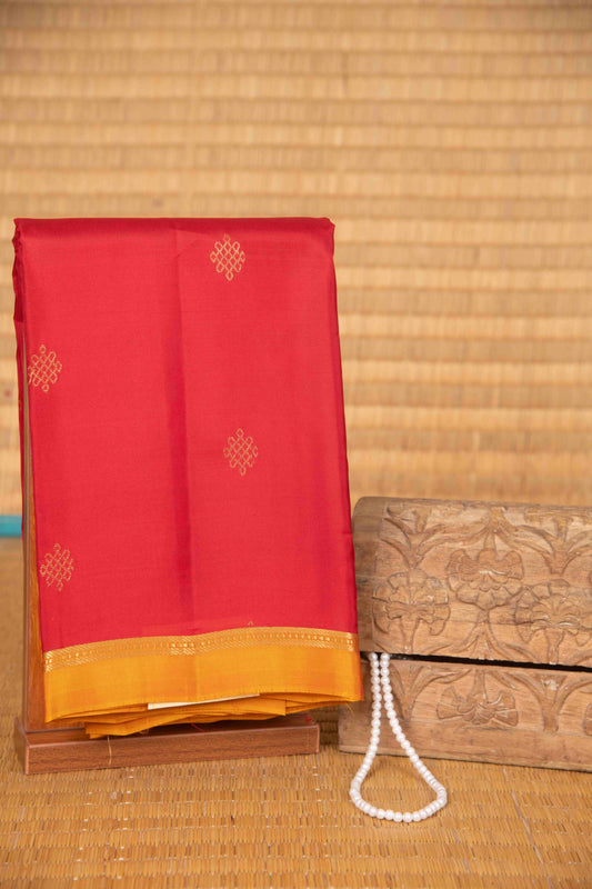 Red and kolam pure touch silk saree