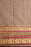 Grey and brown kanchi cotton saree