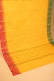 Yellow and pink kanchi cotton saree