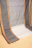 Offwhite and grey kanchi cotton saree