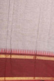 Grey with black and pink retta pettu kanchi cotton saree