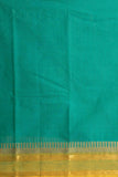 Teal green ganga jamuna kanchi cotton saree
