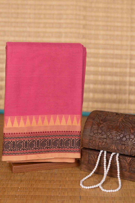 Soft pink kanchi cotton saree