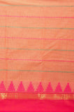 Dual tone orange kanchi cotton saree