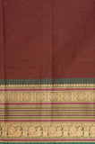 Brown and green kanchi cotton saree
