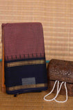 Grape purple and blue kanchi cotton saree