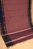 Grape purple and blue kanchi cotton saree