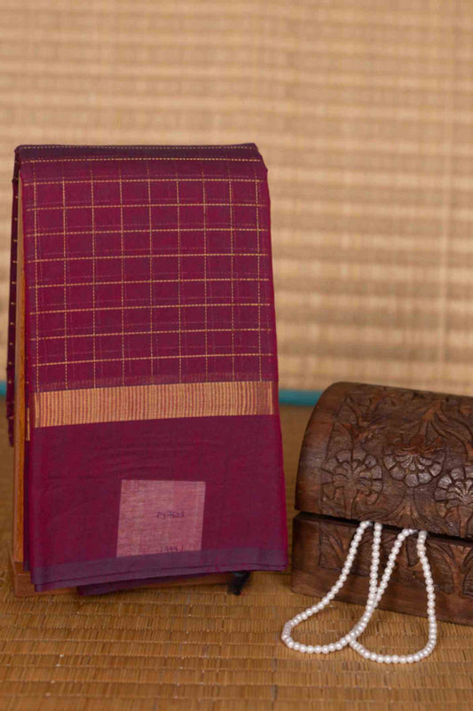 Purple muthu kattam kanchi cotton saree