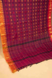 Purple mustard and pink ganga jamuna kanchi cotton saree