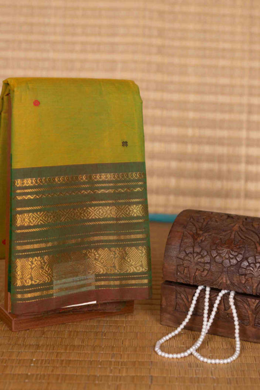 Mehendi green kanchi cotton saree