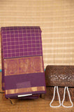 Purple muthu kattam kanchi cotton saree