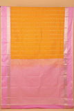 Yellow and baby pink retta pettu semi silk saree