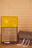 Mehendi green and purple soft silk saree